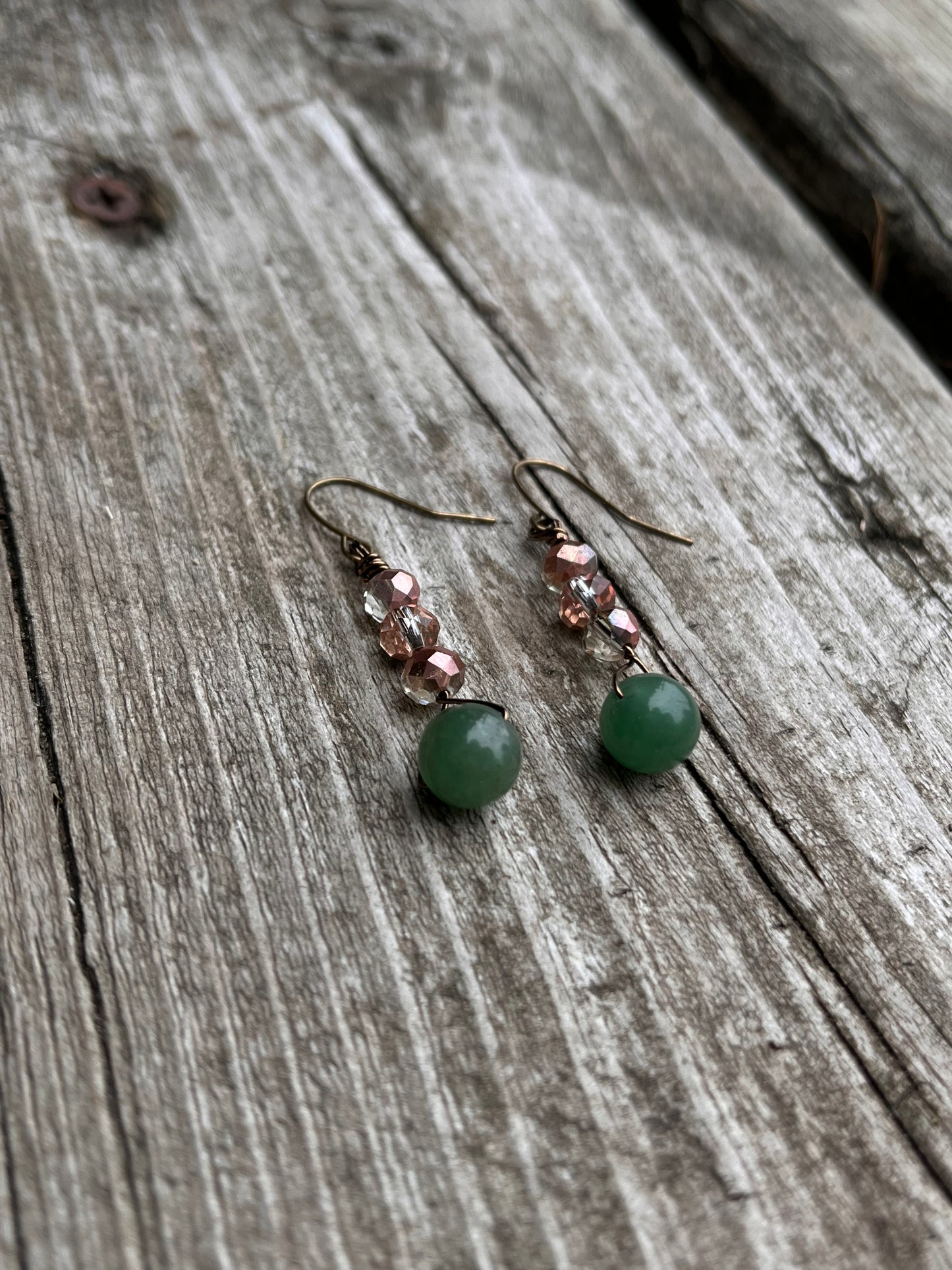 Green aventurine earrings