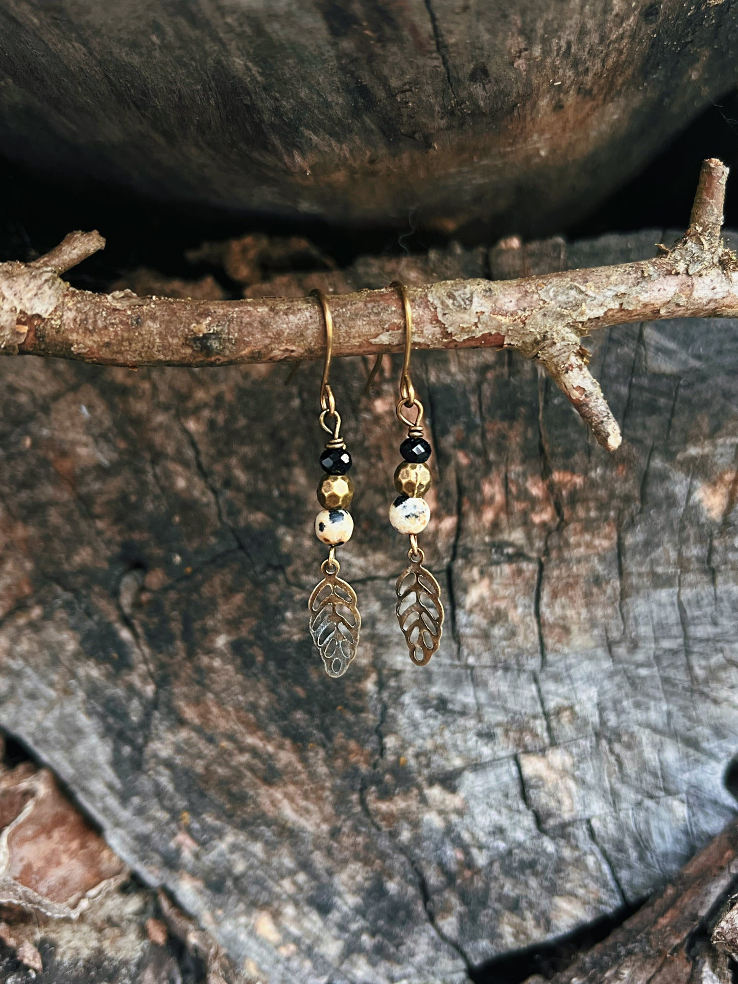 Tiny leaf earrings