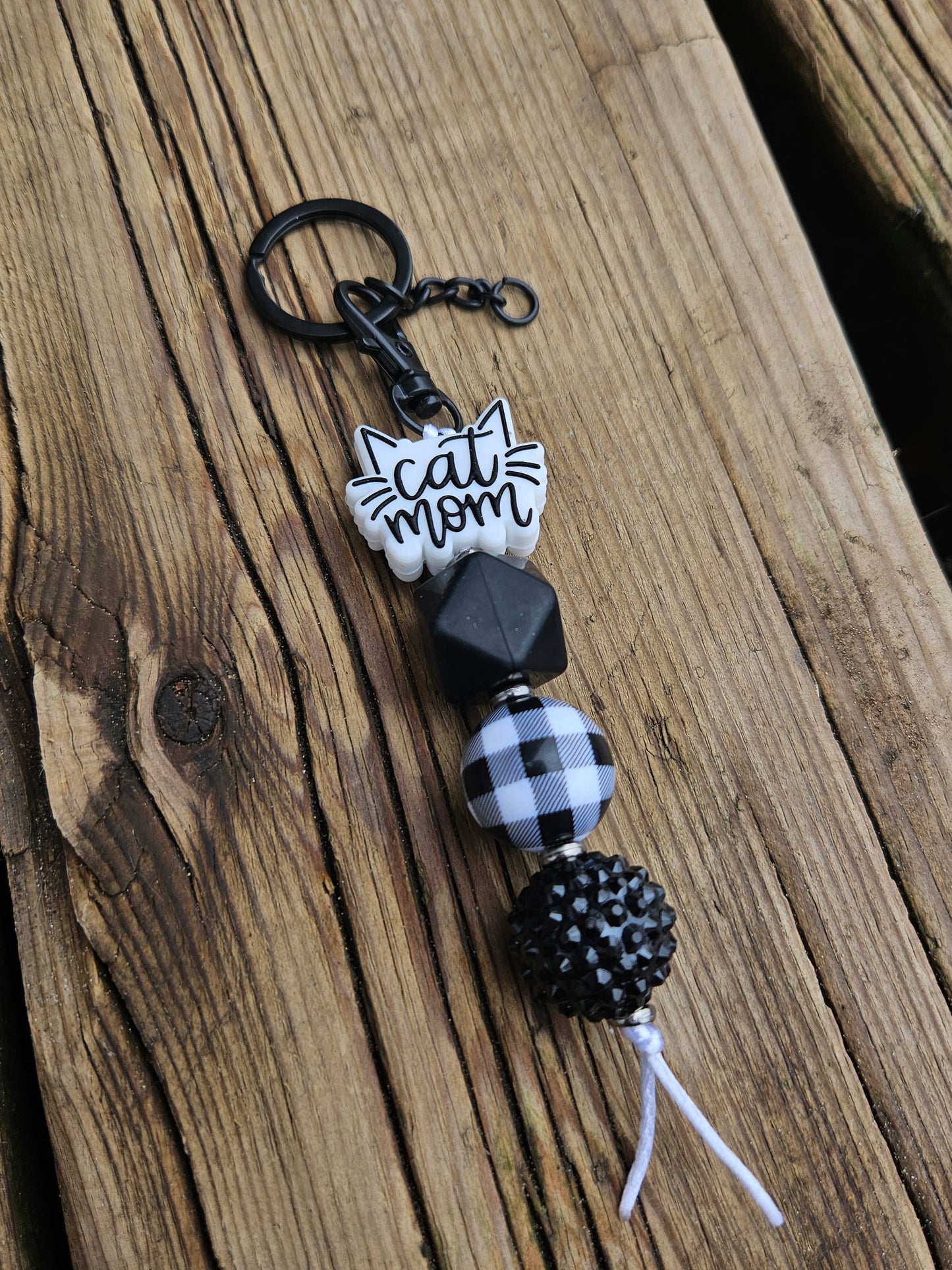 Cat mom keychain