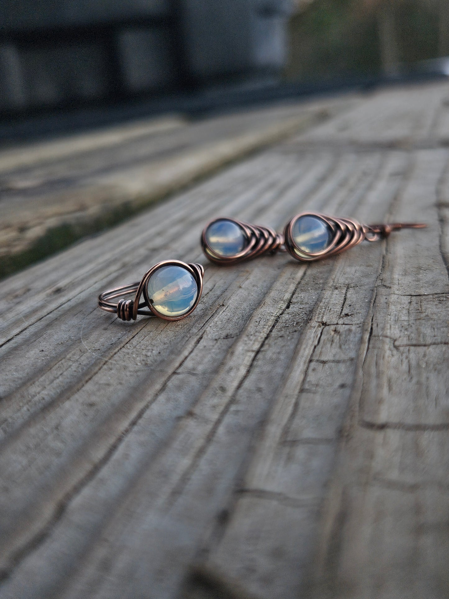 Opal earrings/ring