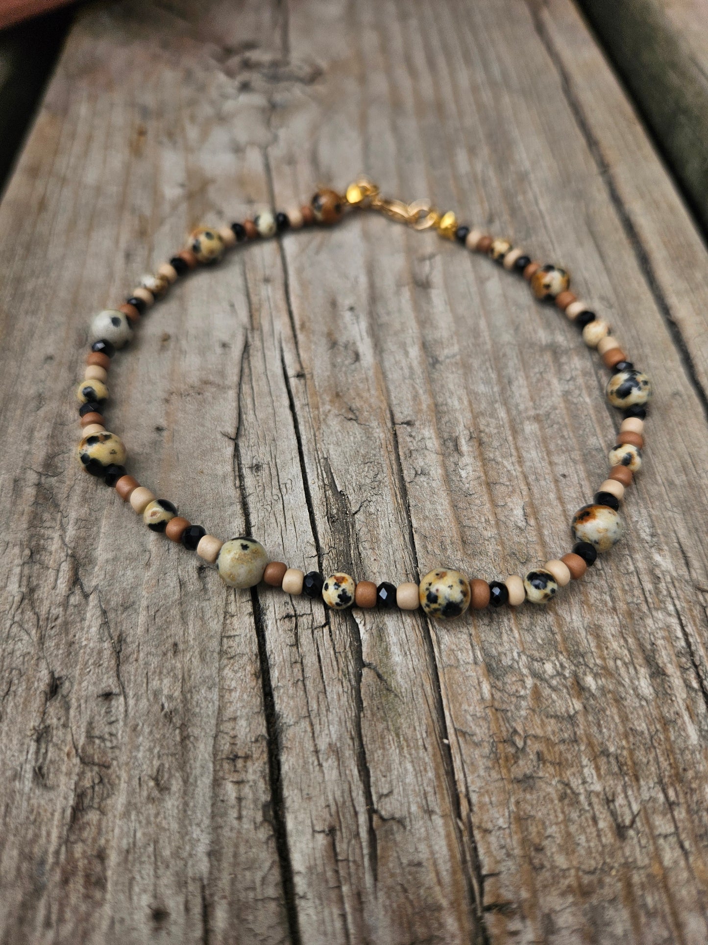 Dalmatian jasper anklet