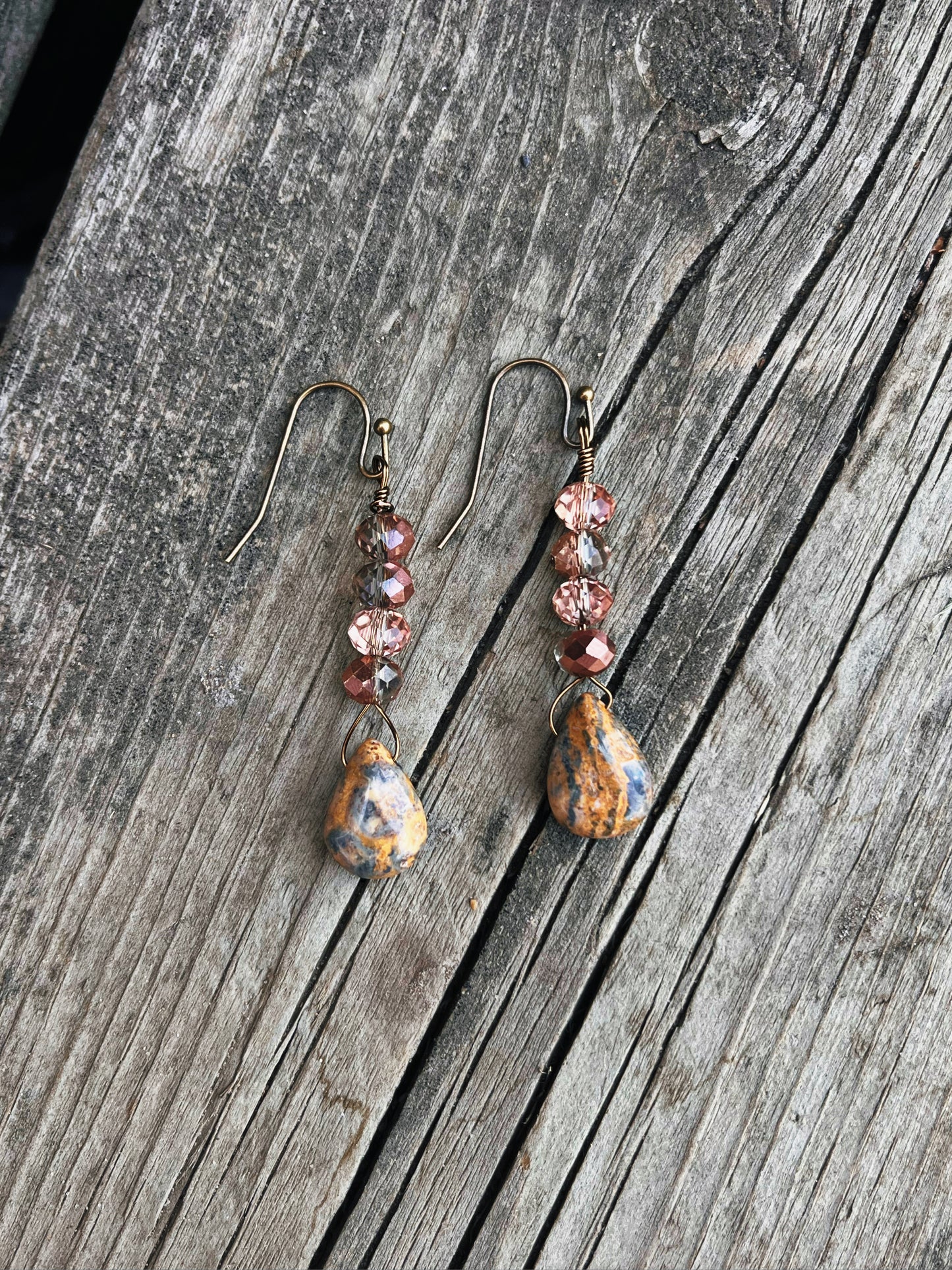 Tear drop crystal earrings