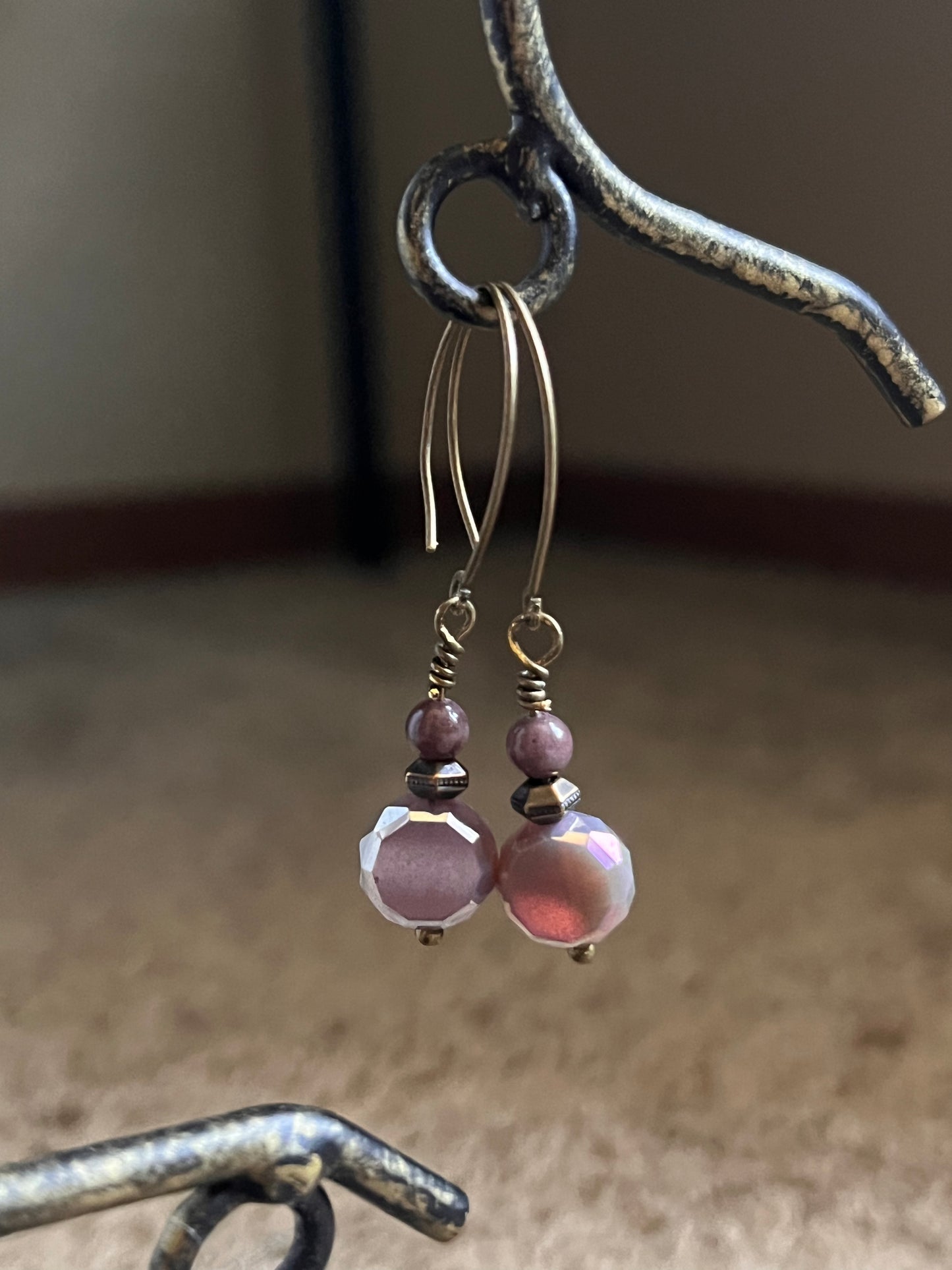 Purple iridescent earrings