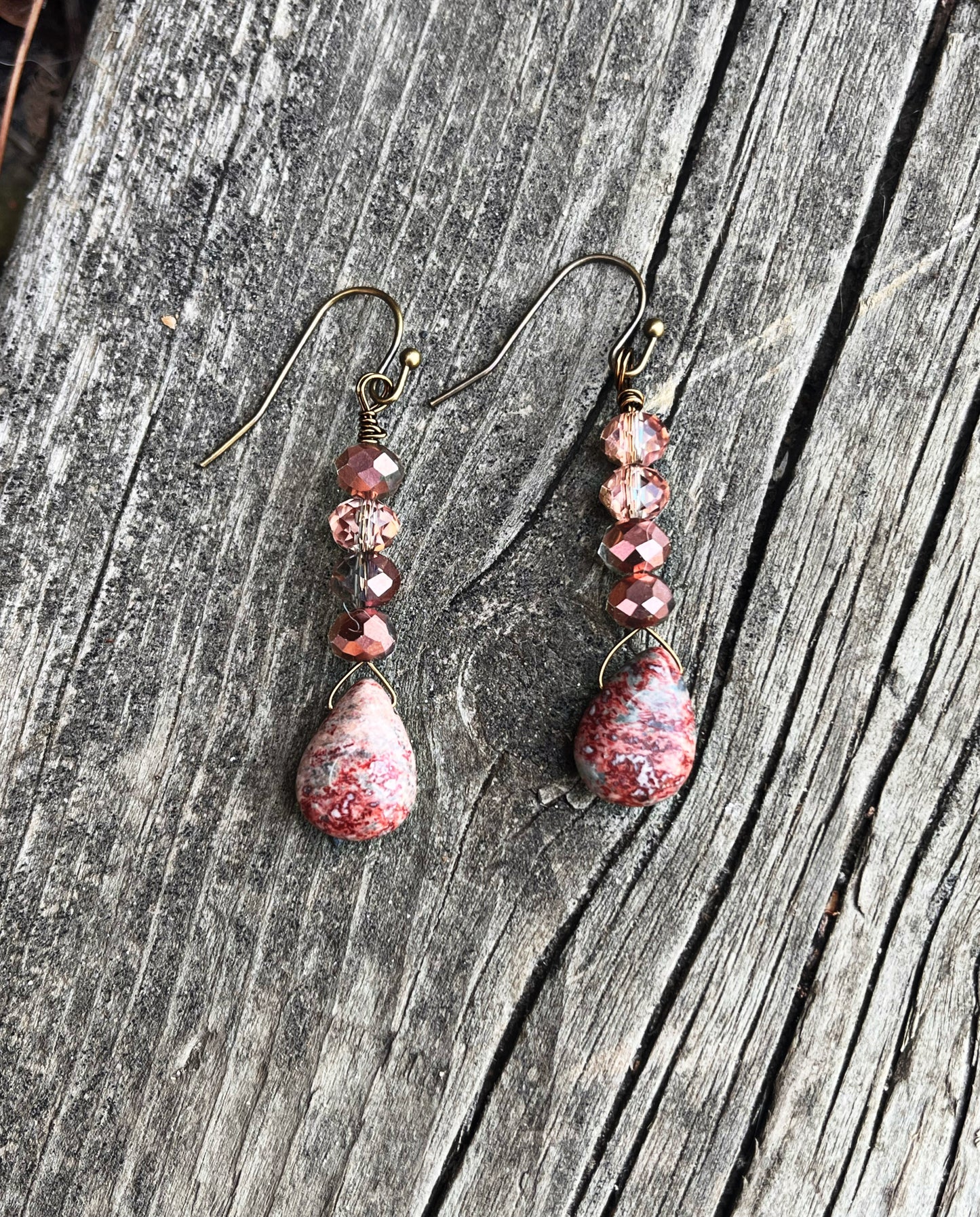 Tear drop crystal earrings