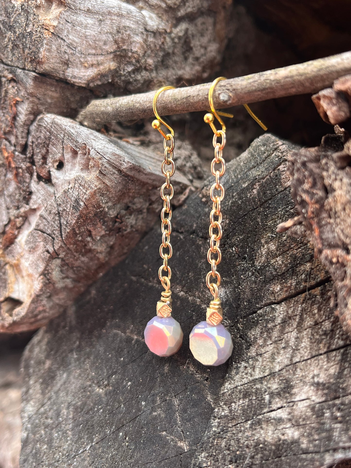Purple dangle earrings