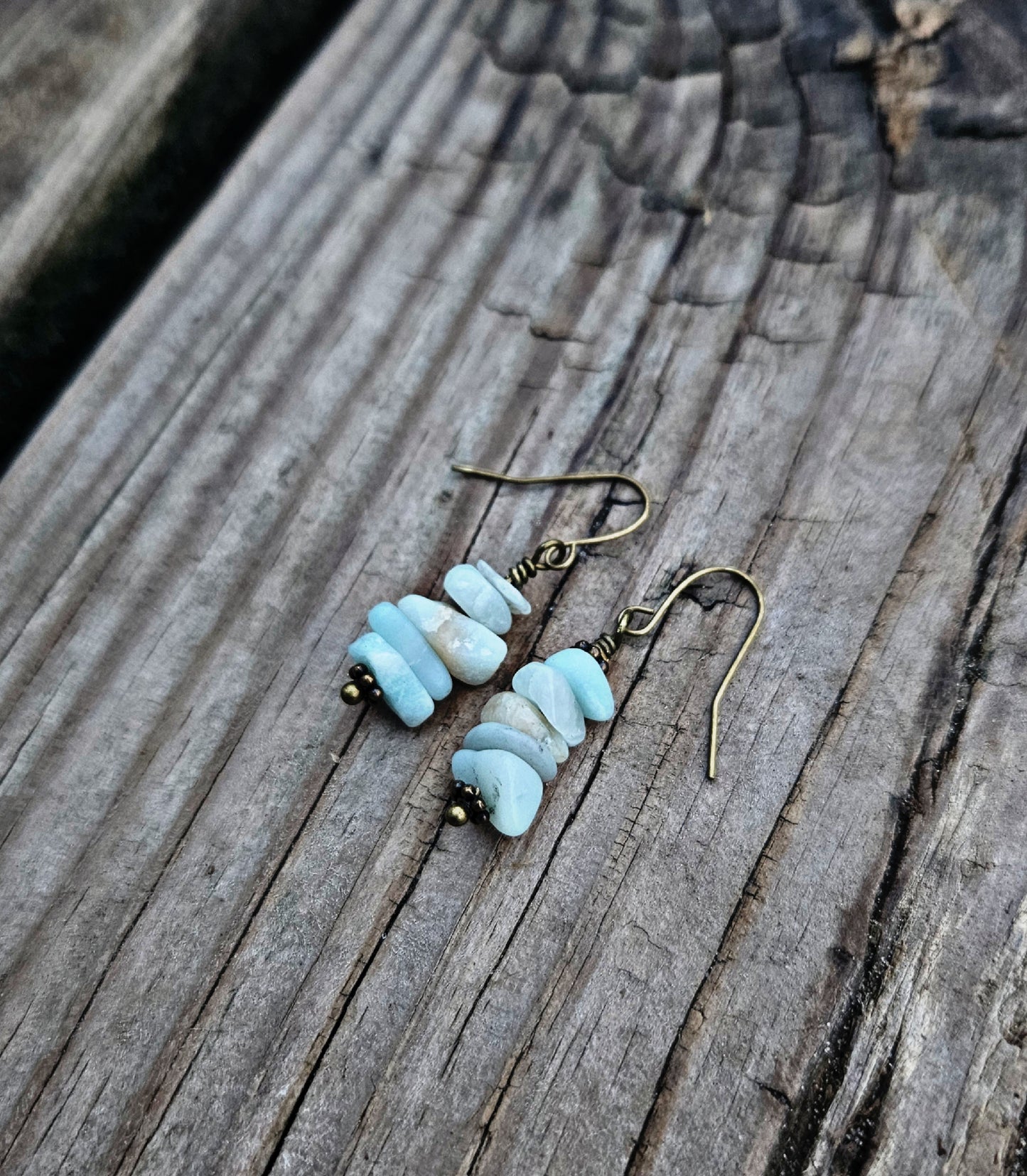 Amazonite chip earrings