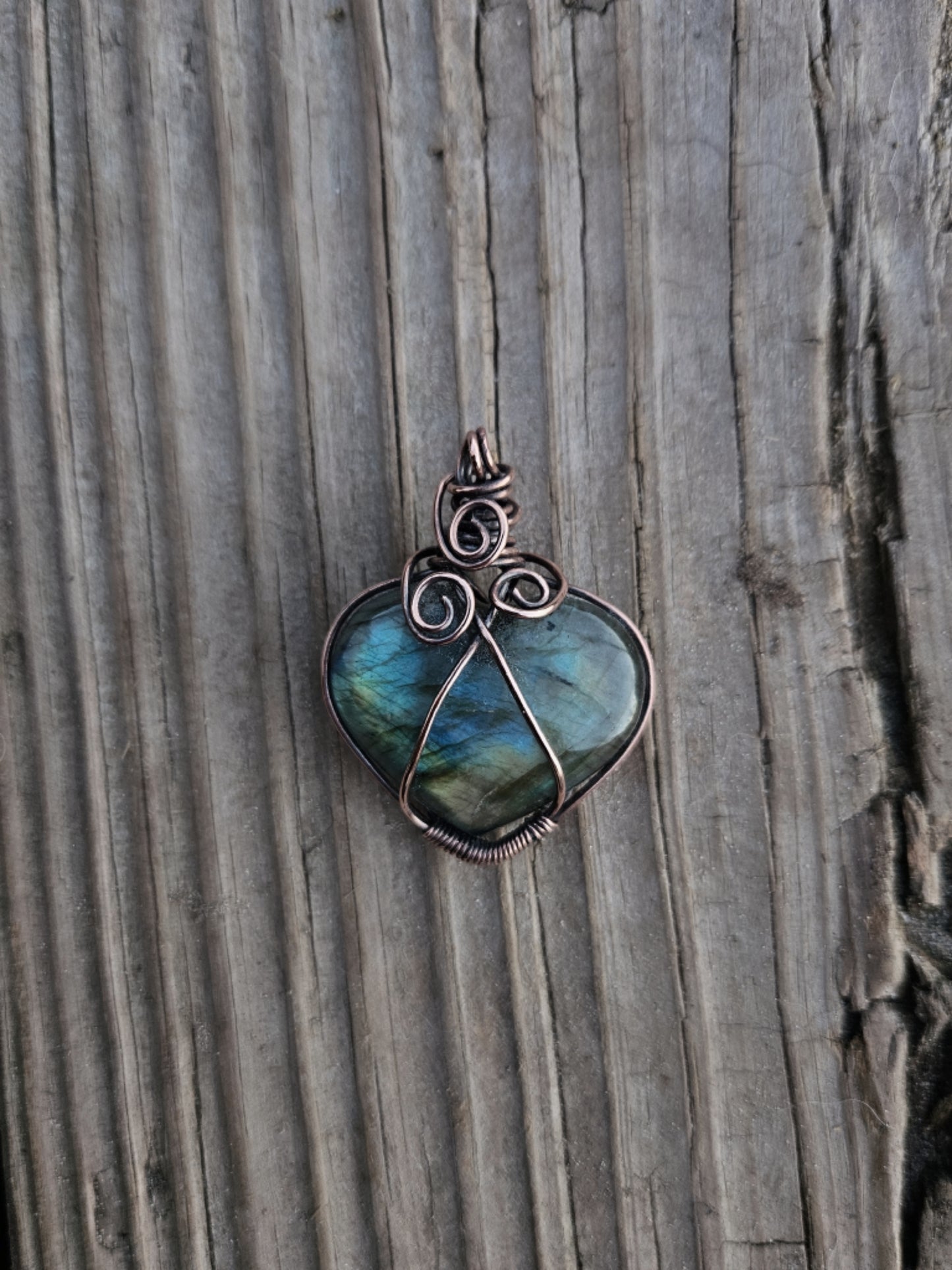 Labradorite heart necklace
