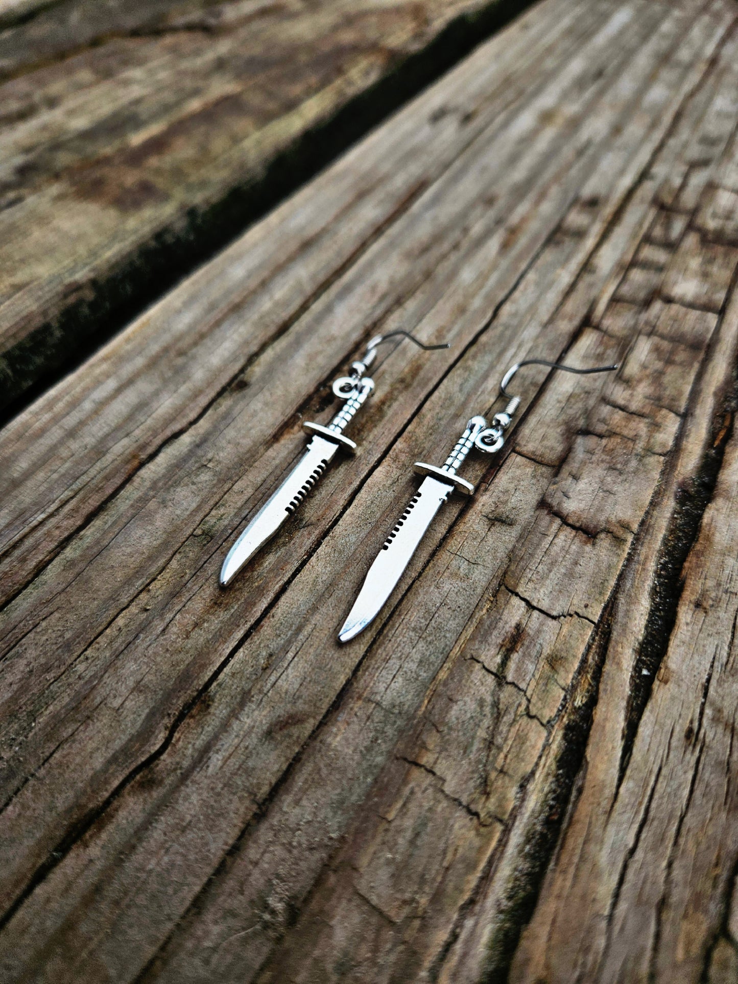 Silver daggar earrings