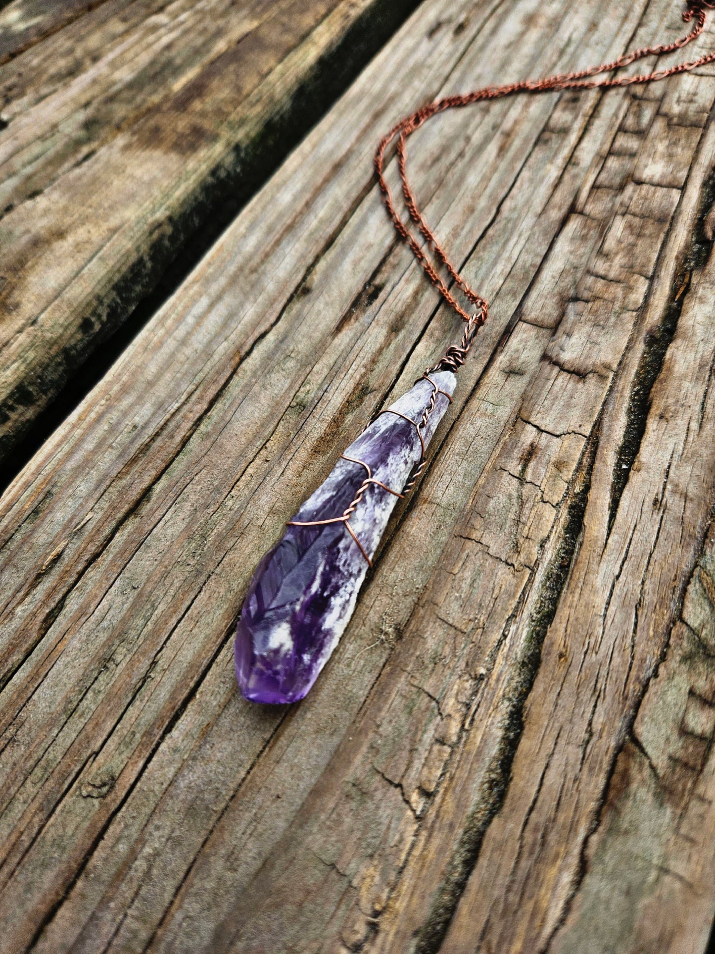 Wire wrapped Amethyst necklace