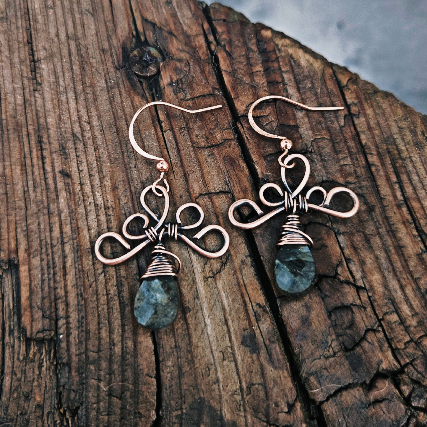 Labradorite earrings
