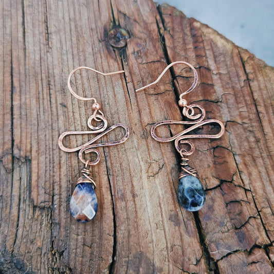 Sodalite swirl earrings