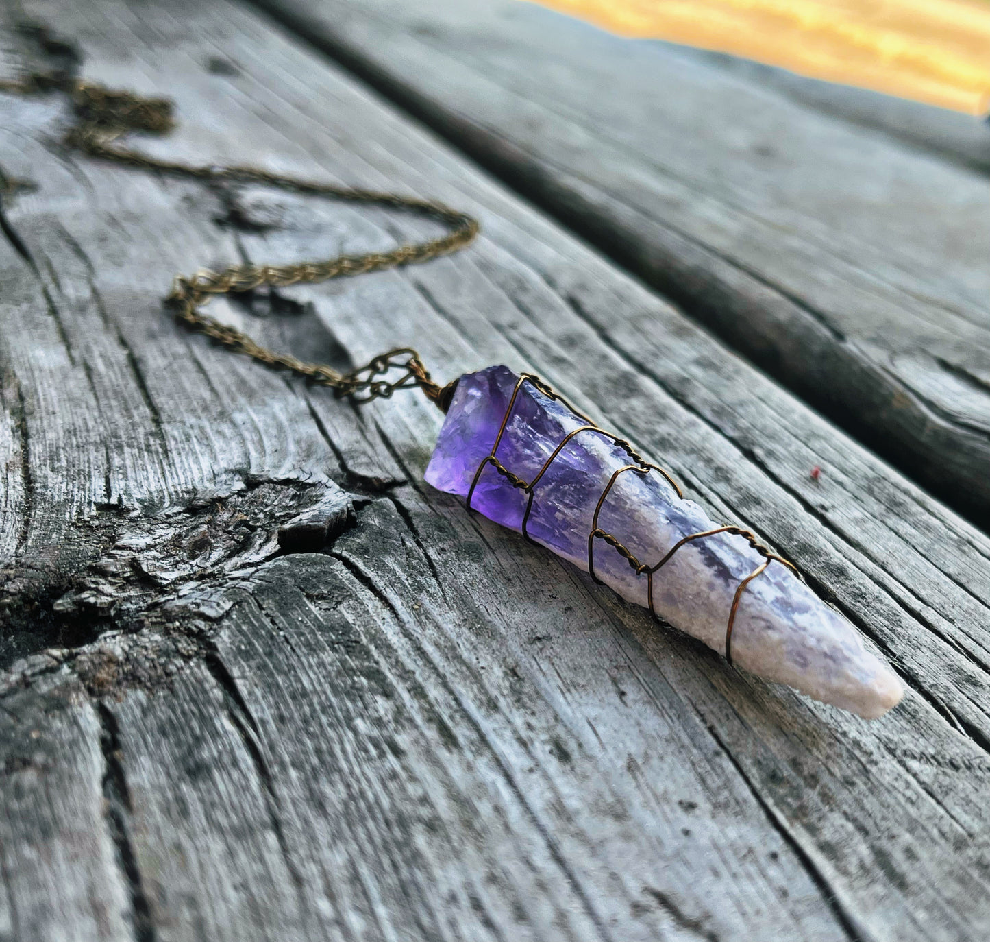 Wire wrapped Amethyst necklace