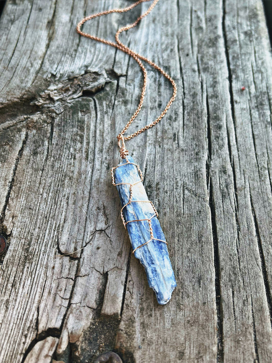Blue kyanite necklace