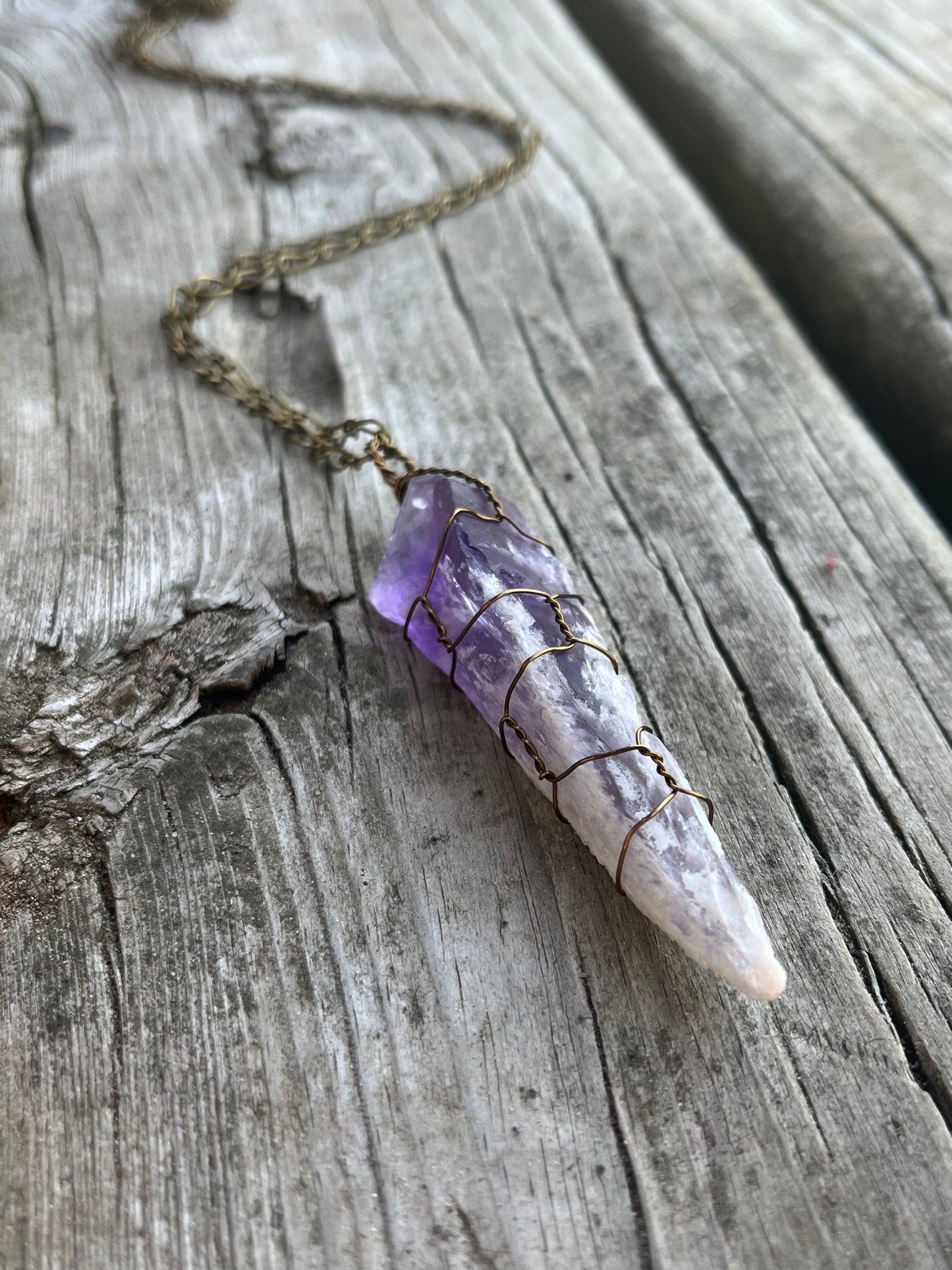 Wire wrapped Amethyst necklace