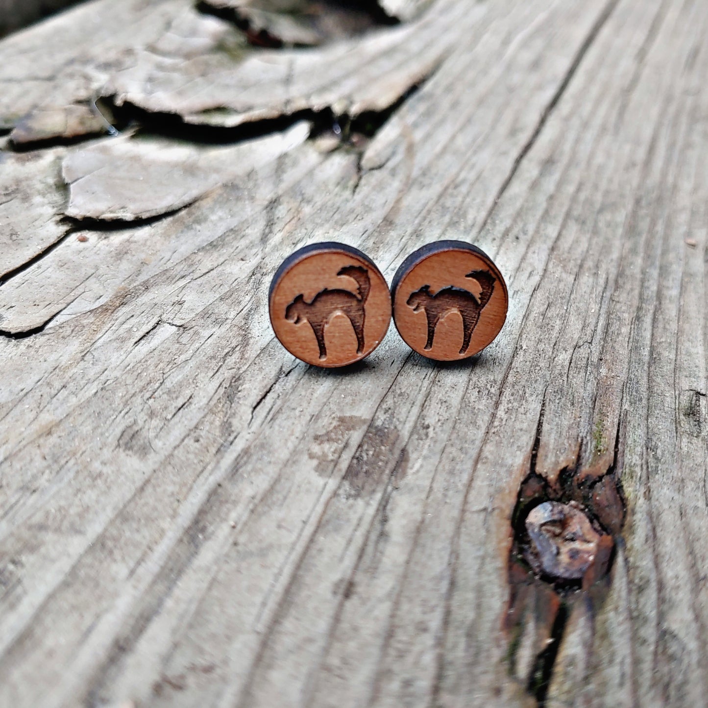 Wooden Halloween studs