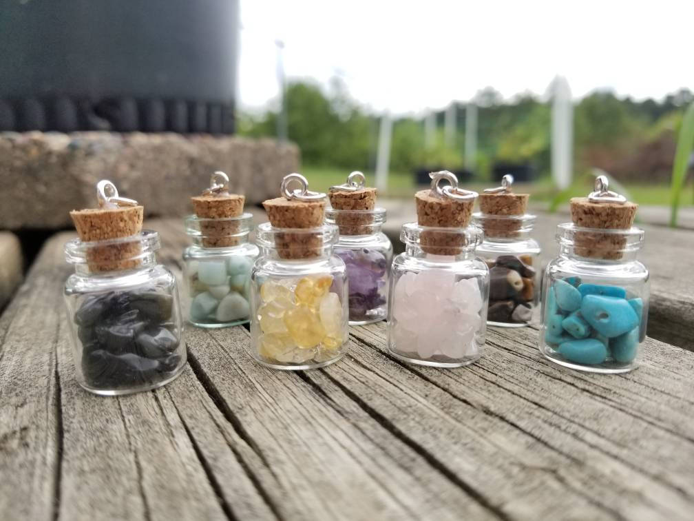Crystal jar necklace