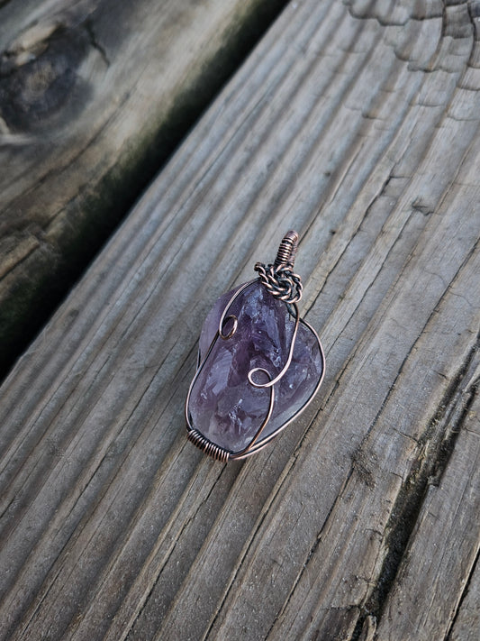 Wire wrapped amethyst necklace