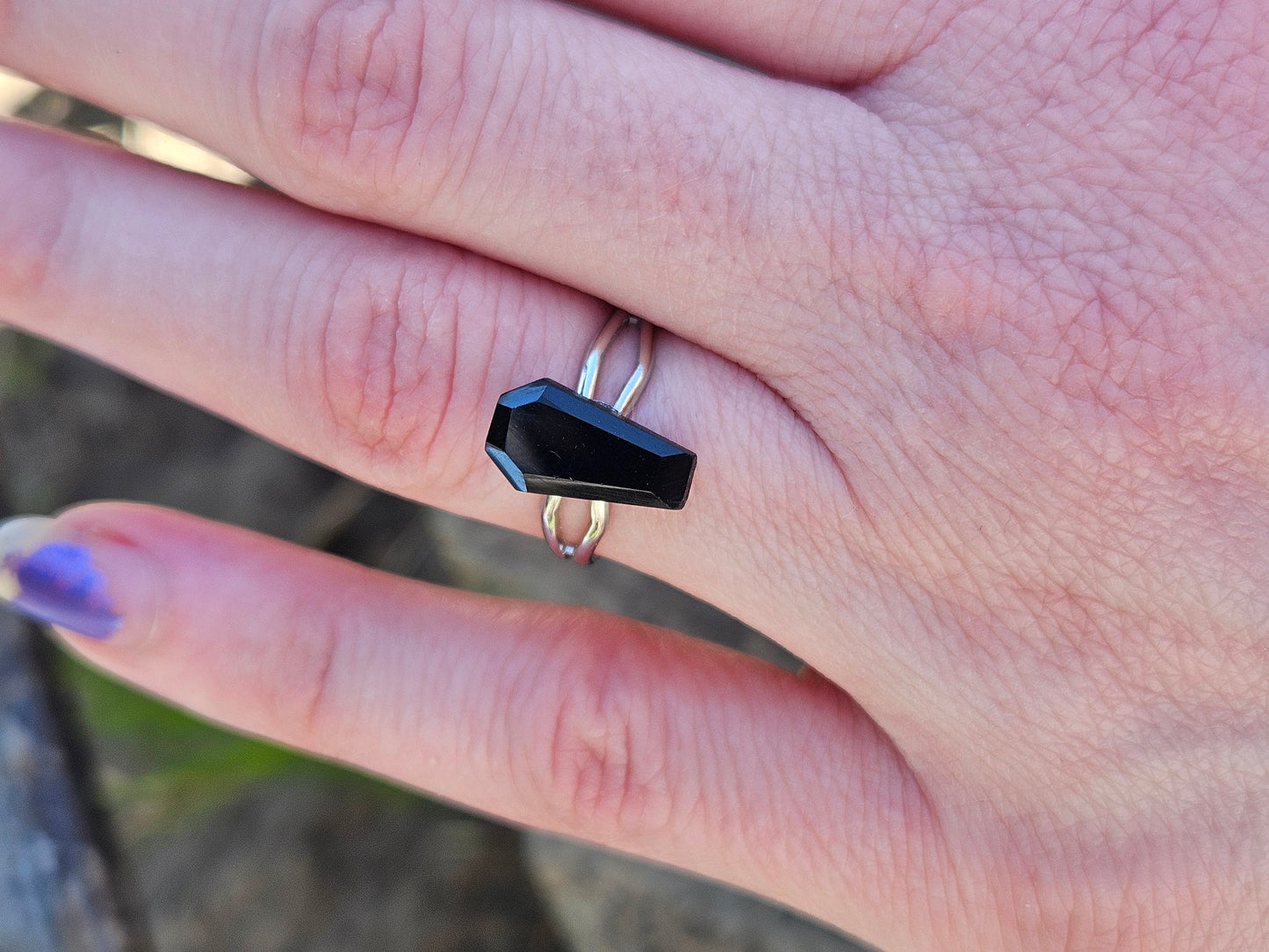 Onyx coffin ring