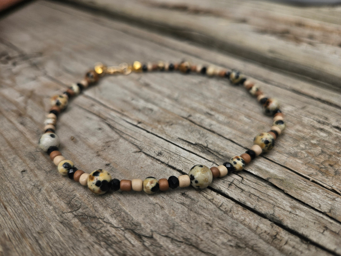 Dalmatian jasper anklet