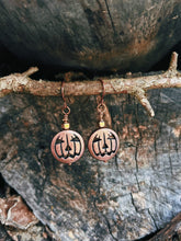 Load image into Gallery viewer, Copper pumpkin earrings