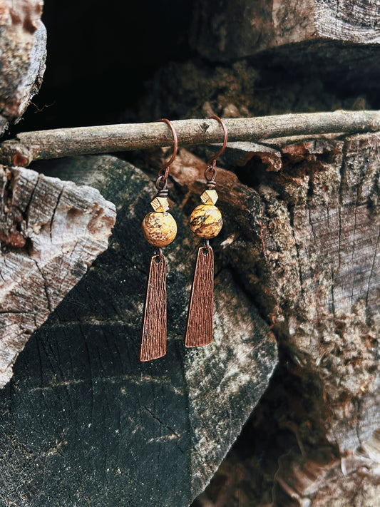 Jasper bead earrings