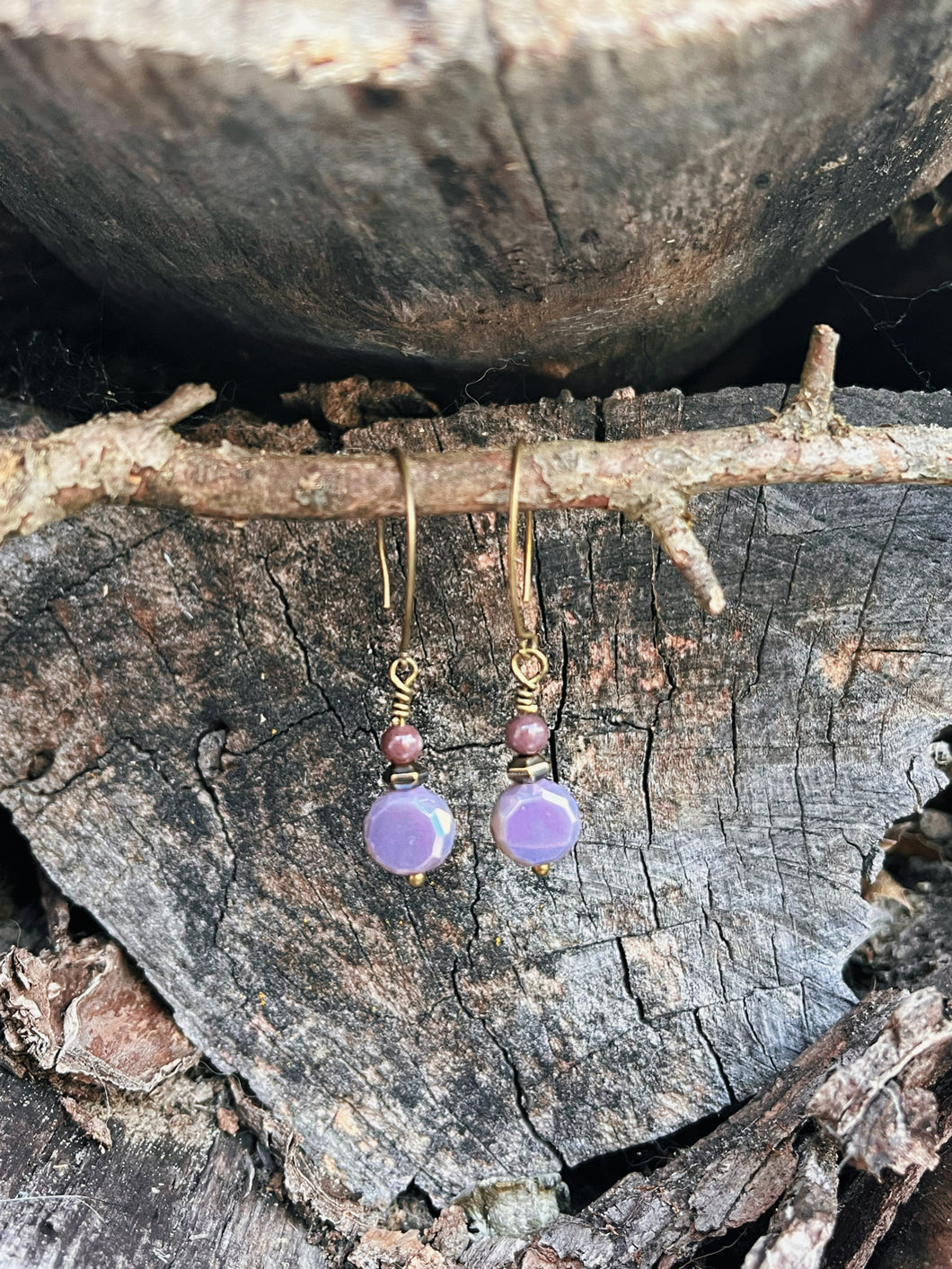 Purple iridescent earrings