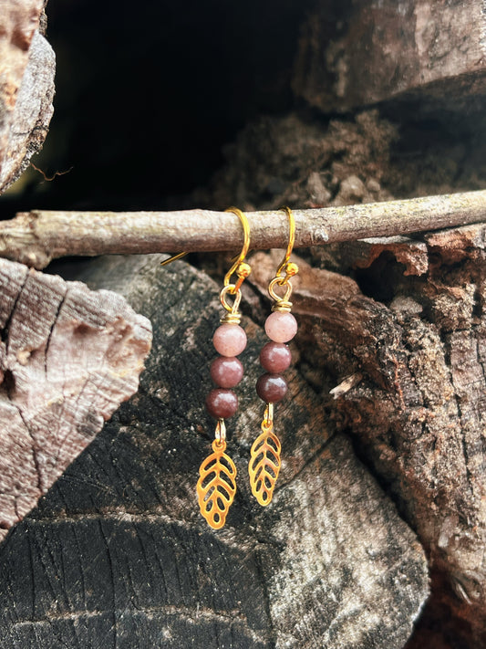 Ombré plume agate earrings