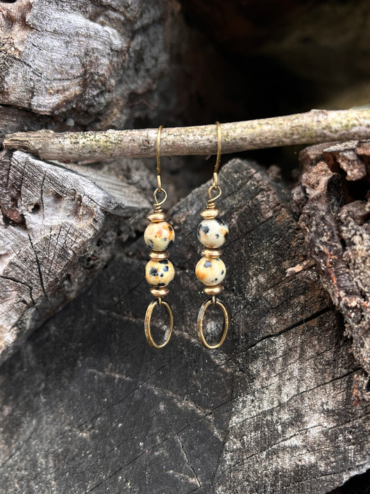 Dalmatian Jasper boho earrings