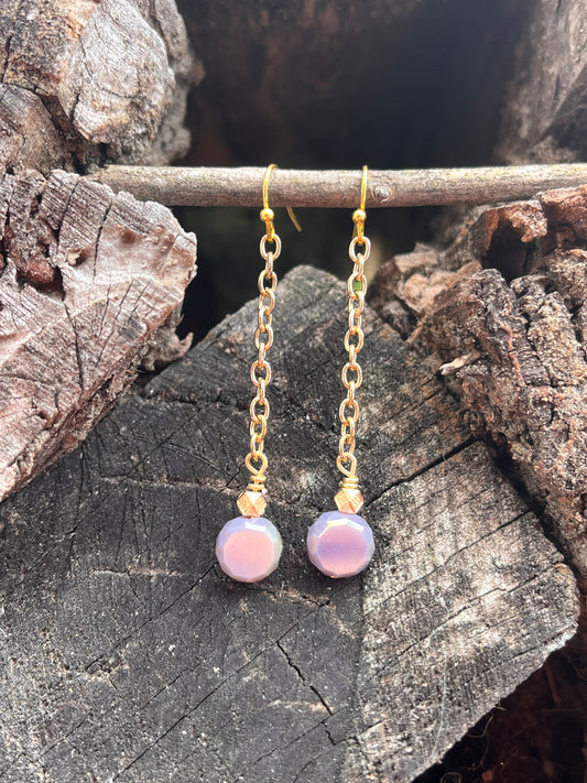 Purple dangle earrings