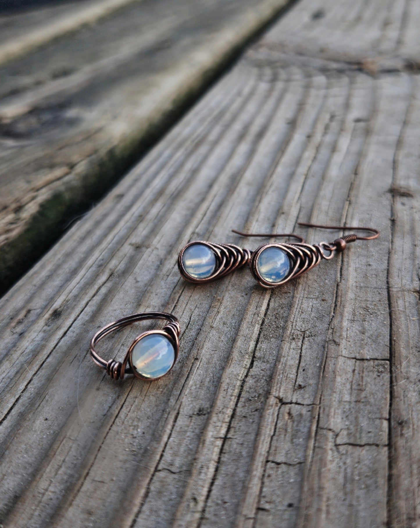 Opal earrings/ring