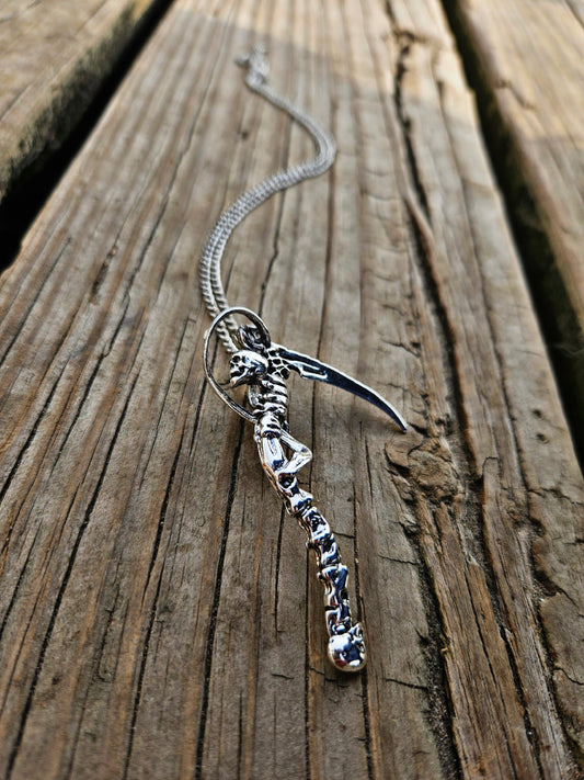 Silver reaper necklace