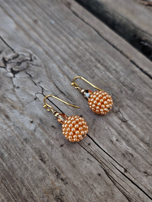 Orange beaded earrings