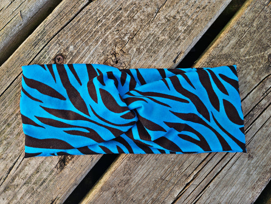 Blue zebra headband