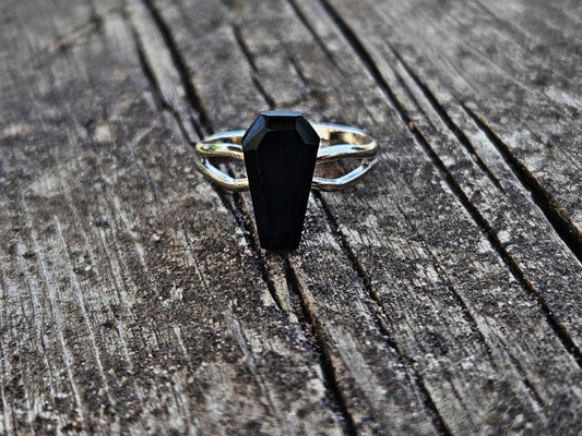 Onyx coffin ring