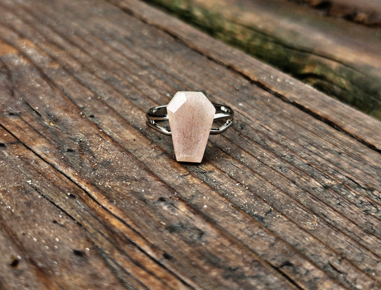 Peach Moonstone ring