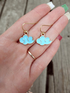 Gold cloud earrings