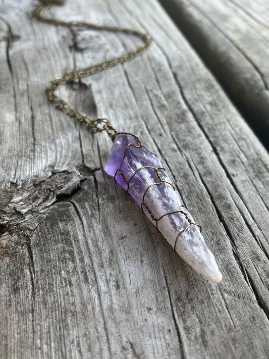 Wire wrapped Amethyst necklace
