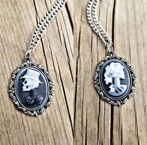 Skull cameo necklace