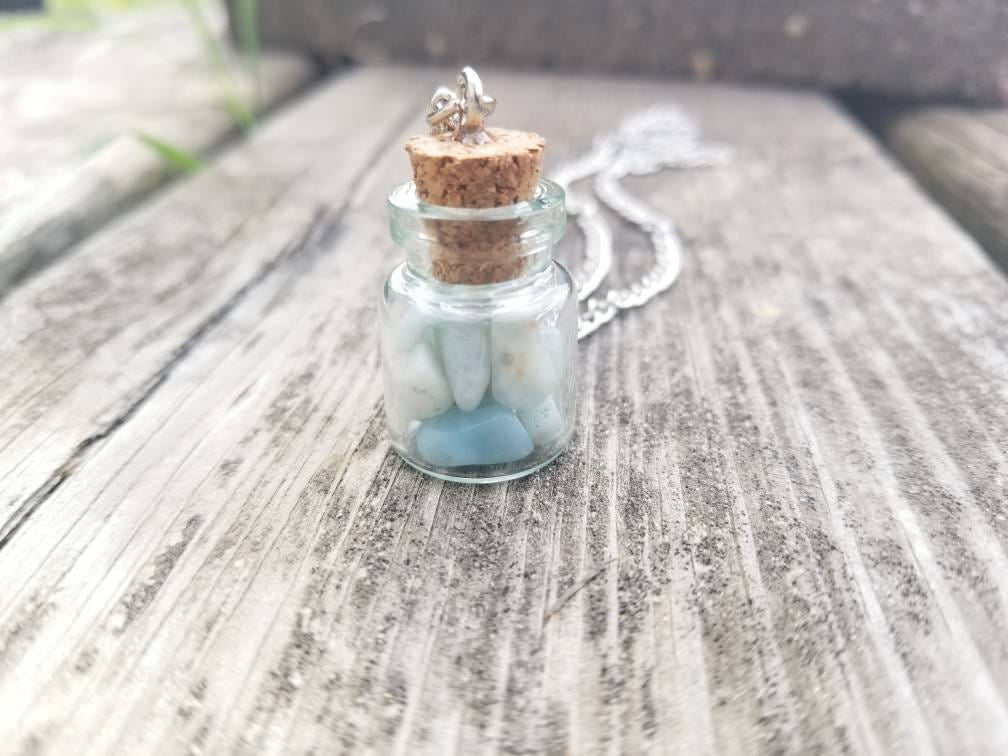 Crystal jar necklace